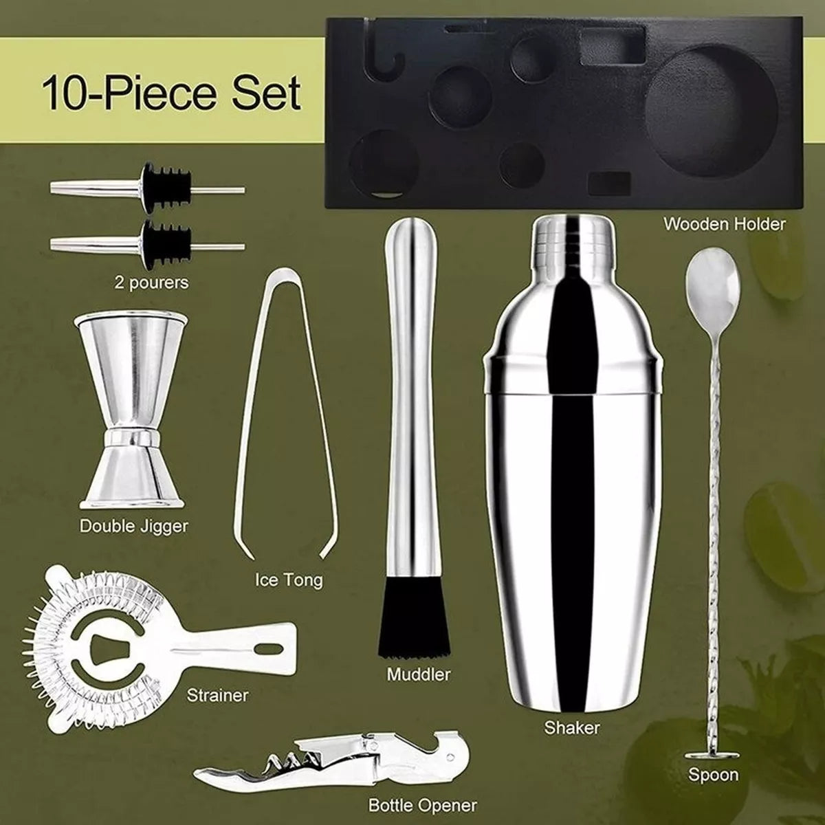 Juego De Coctelera Profesional 10 Piezas
