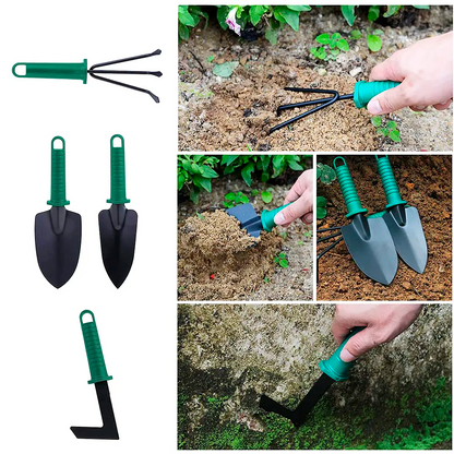 Kit Herramientas Jardinería Acero Rastrillos