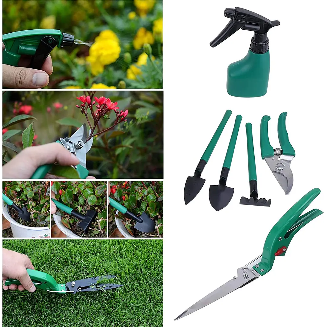 Kit Herramientas Jardinería Acero Rastrillos
