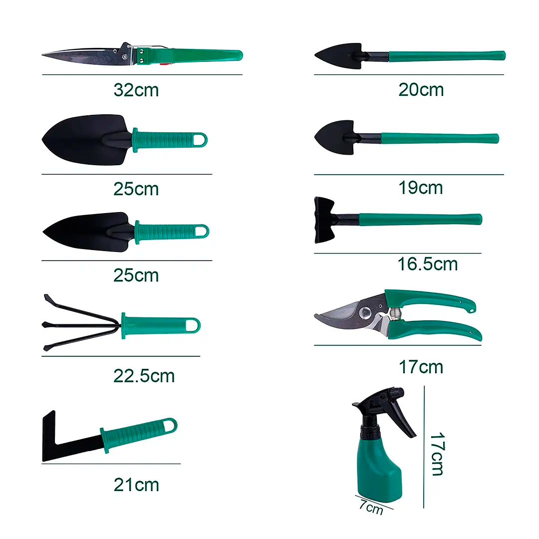 Kit Herramientas Jardinería Acero Rastrillos
